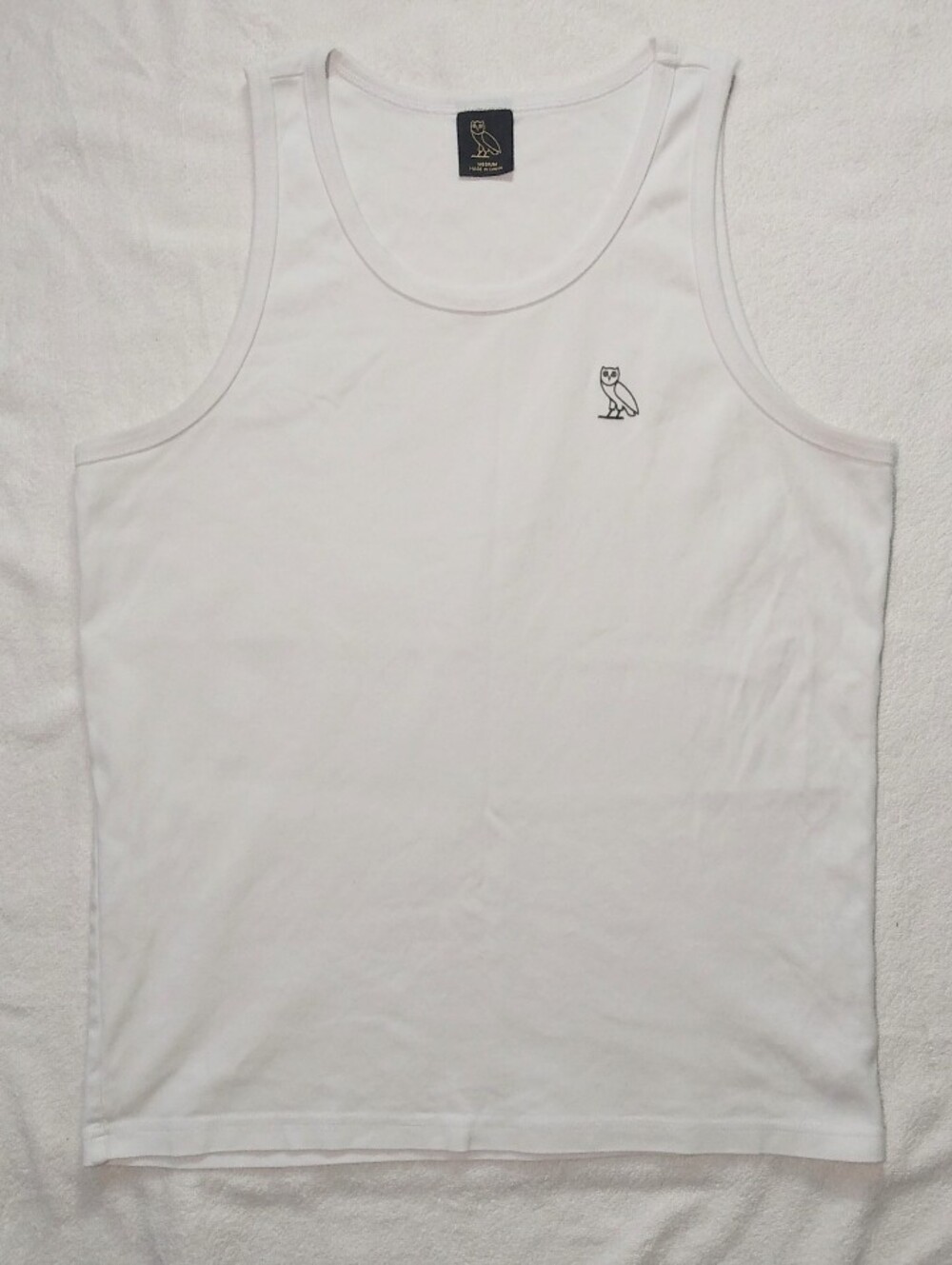 OVO Toronto Drake All White Heavy Cotton Owl Tank Top Jersey Shirt - Men's MED